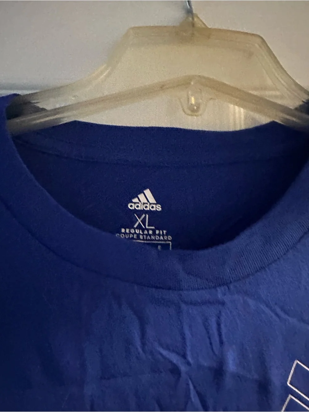 adidas Royal Blue Long Sleeve Tee with White Logos